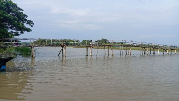 ঝুঁকিপূর্ণ কাঠের পোলেই চলাচল পাঁচ হাজার মানুষের