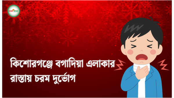 কিশোরগঞ্জে বগাদিয়া এলাকার রাস্তায় চরম দুর্ভোগ দ্রুত সংস্কারের দাবি স্থানীয়দের
