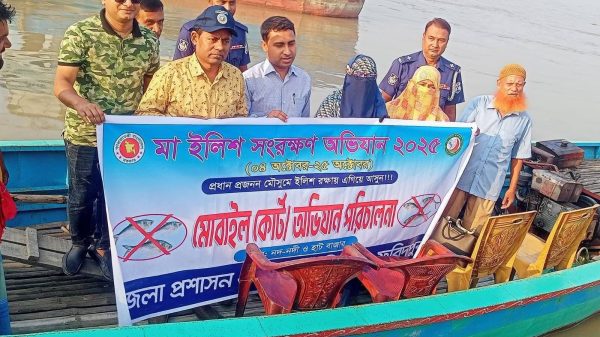পদ্মায় নিষিদ্ধ সময়ে ইলিশ ধরায় অভিযান