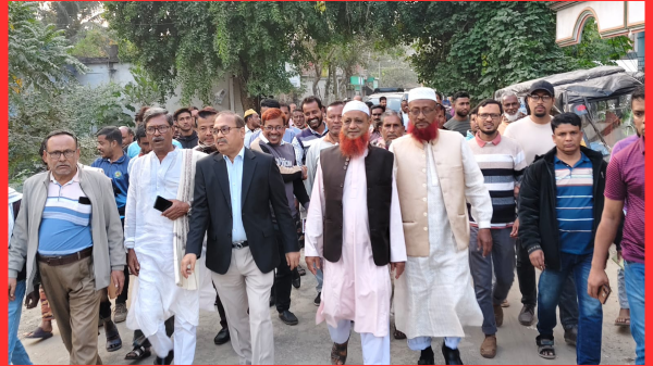 শার্শার গোড়পাড়া বাজারে মফিকুল হাসান তৃপ্তির নির্বাচনী পথসভা ও লিফলেট বিতরণে উৎসবমুখর পরিবেশ