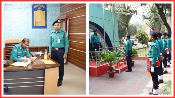 কেএমপি কমিশনারের সোনাডাঙ্গা মডেল থানায় বাৎসরিক পরিদর্শন