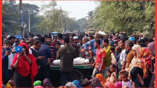 শিশু সাবার লাশ নিয়ে সড়ক অবরোধ, হত্যার বিচার দাবি