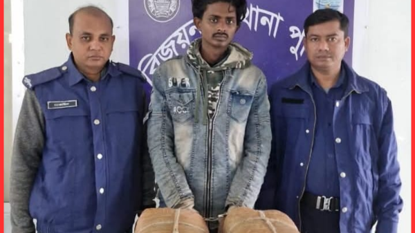 বিজয়নগর থানা পুলিশের বিশেষ অভিযানে ৮ কেজি গাঁজাসহ মাদক কারবারি গ্রেফতার