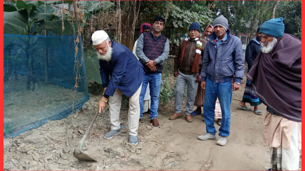নওগাঁ আত্রাইয়ে ইটের সোলিং রাস্তার উদ্বোধন