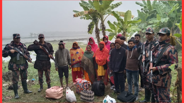 ৫৯ বিজিবি অধীনে ভোলাহাট সীমান্তে ২৭ জন আটক