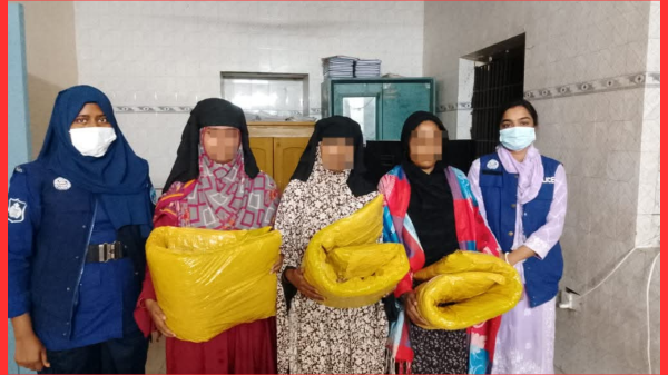 বাঞ্ছারামপুরে থানার অভিযানে ৬ কেজি গাঁজা উদ্ধার, নারীসহ ৩ মাদক কারবারী গ্রেফতার