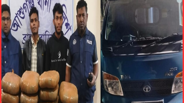 আশুগঞ্জে ৩৪ কেজি গাঁজাসহ ২ মাদককারবারী গ্রেফতার