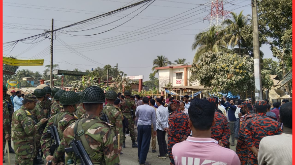 নোয়াখালীর বেগমগঞ্জে ৪ লেন সড়ক নির্মাণে সরকারি জায়গা উচ্ছেদ অভিযান শুরু