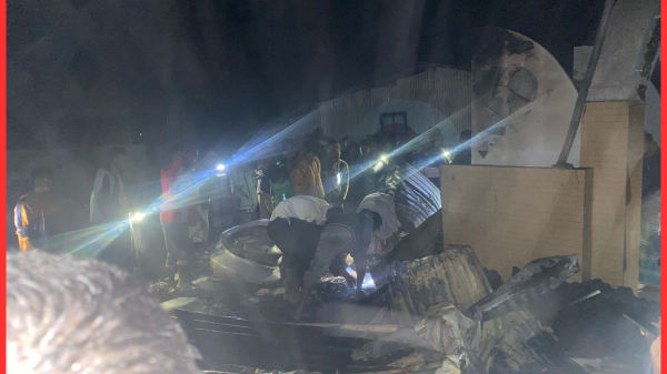 জগন্নাথপুরের কলকলিয়া বাজারে মধ্যরাতে ভয়াবহ অগ্নিকাণ্ড, ক্ষয়ক্ষতি প্রায় ১৯ লাখ টাকা