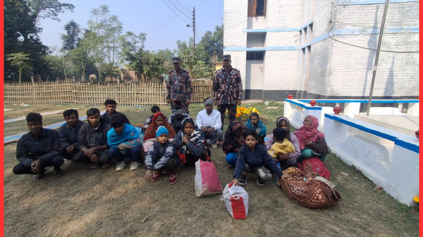 চাঁপাইনবাবগঞ্জ সীমান্ত দিয়ে নারী ও শিশুসহ ১৭ জনকে পুশ-ইন