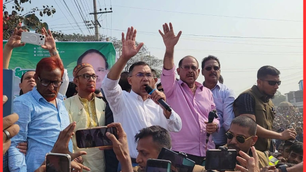 শেরপুরে বিএনপির পথসভায় তারেক রহমান