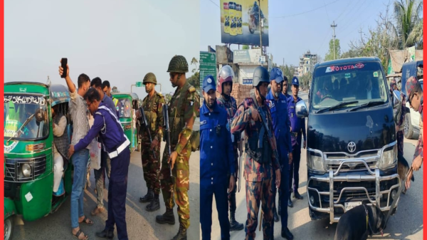 ব্রাহ্মণবাড়িয়ায় নির্বাচনের নিরাপত্তা জোরদার: পুলিশ ও যৌথবাহিনীর তল্লাশী অভিযান