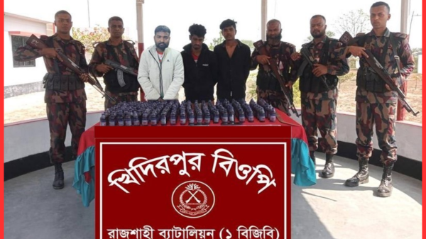 রাজশাহী সীমান্তে বিজিবি’র পৃথক অভিযানে বিপুল ভারতীয় মাদক জব্দ