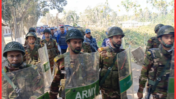 সালথায় যৌথ অভিযানে আইনশৃঙ্খলা স্বাভাবিক