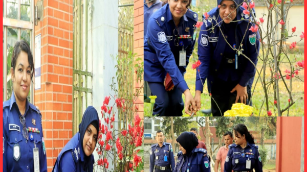 হবিগঞ্জ পুলিশ সুপার কার্যালয়ে সৌন্দর্য বর্ধন ও কৃষ্ণচূড়া রোপণ