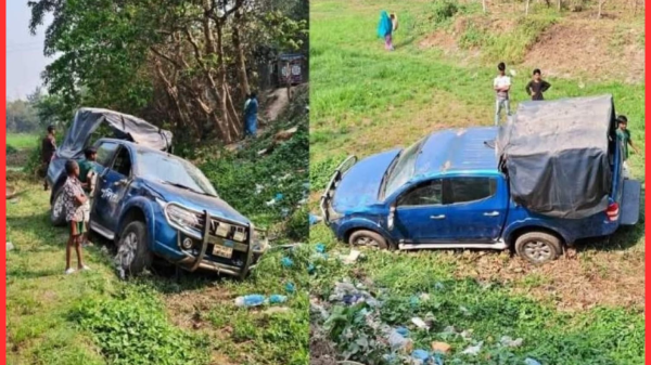 ব্রাহ্মণবাড়িয়ায় পুলিশবাহী গাড়ি খাদে, আহত ৮ সদস্য—দুজনের অবস্থা গুরুতর