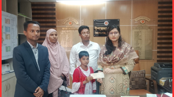 টাকার অভাবে বন্ধ চিকিৎসা, শিশু জান্নাতের পাশে দাঁড়ালেন ইউএনও