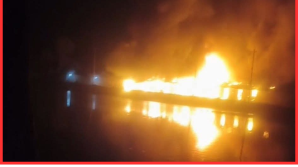 ভূইয়ারহাট বাজারে ভয়াবহ আগুনে ২৪ দোকান পুড়ে ছাই, অর্ধকোটি টাকার ক্ষতি