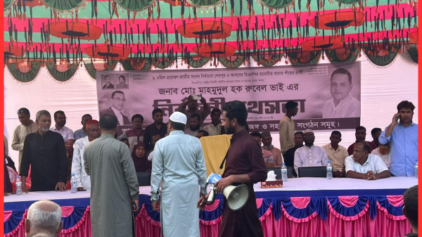 শেরপুর-৩: ধানের শীষ প্রার্থীর সমর্থনে বিশাল নির্বাচনী জনসভা