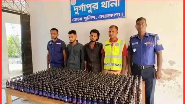 দুর্গাপুরে ৬০০ বোতল ভারতীয় ফেন্সিডিলসহ আটক ২ জন