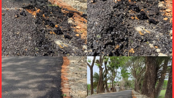 বরগুনা সদর উপজেলার কালিরতবক থেকে ফরাজির পোল পর্যন্ত রাস্তা সংস্কার কাজে অনিয়মের অভিযোগ