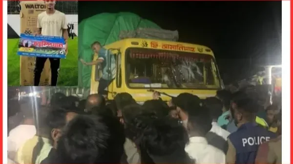 জগন্নাথপুরে ট্রাকের ধাক্কায় কিশোর ফুটবলার নিহত, এলাকায় উত্তেজনা