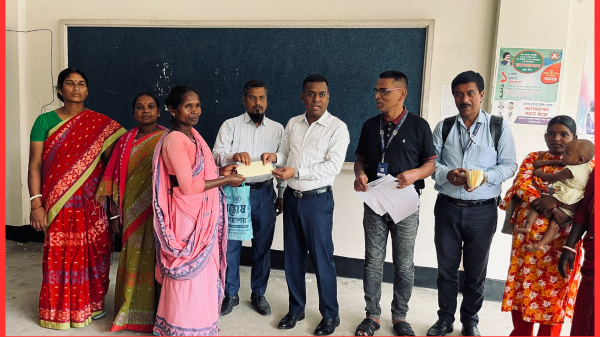 ইএসডিও থ্রাইড প্রকল্পের আওতায় আদিবাসীদের ছাগল পালন বাবদ নগদ অর্থ বিতরণ