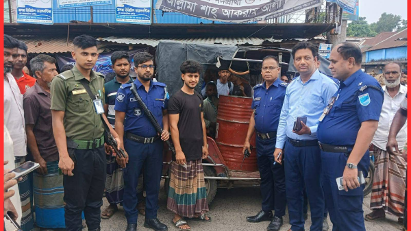 সালথায় অবৈধ জ্বালানি তেল পরিবহনের অভিযোগে যুবককে অর্থদণ্ড