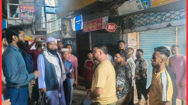 জগন্নাথপুরে সরকার নির্ধারিত সময়ের মধ্যে ব্যবসা বন্ধে ভ্রাম্যমাণ আদালতের অভিযান